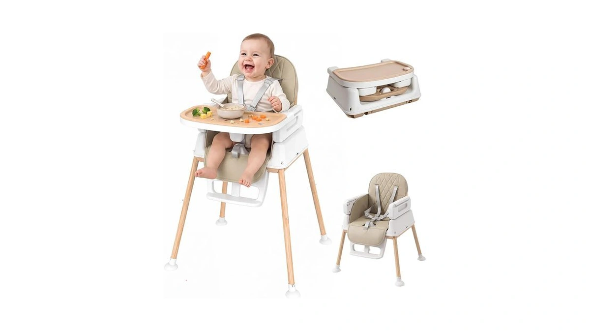 Baby High Chair For Babies And Toddlers, 3-in-1 Convertible Highchair
