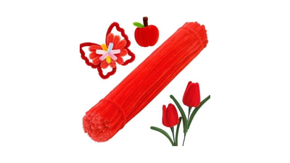200 Pieces Pipe Cleaners Chenille Stem Set For Diy Arts