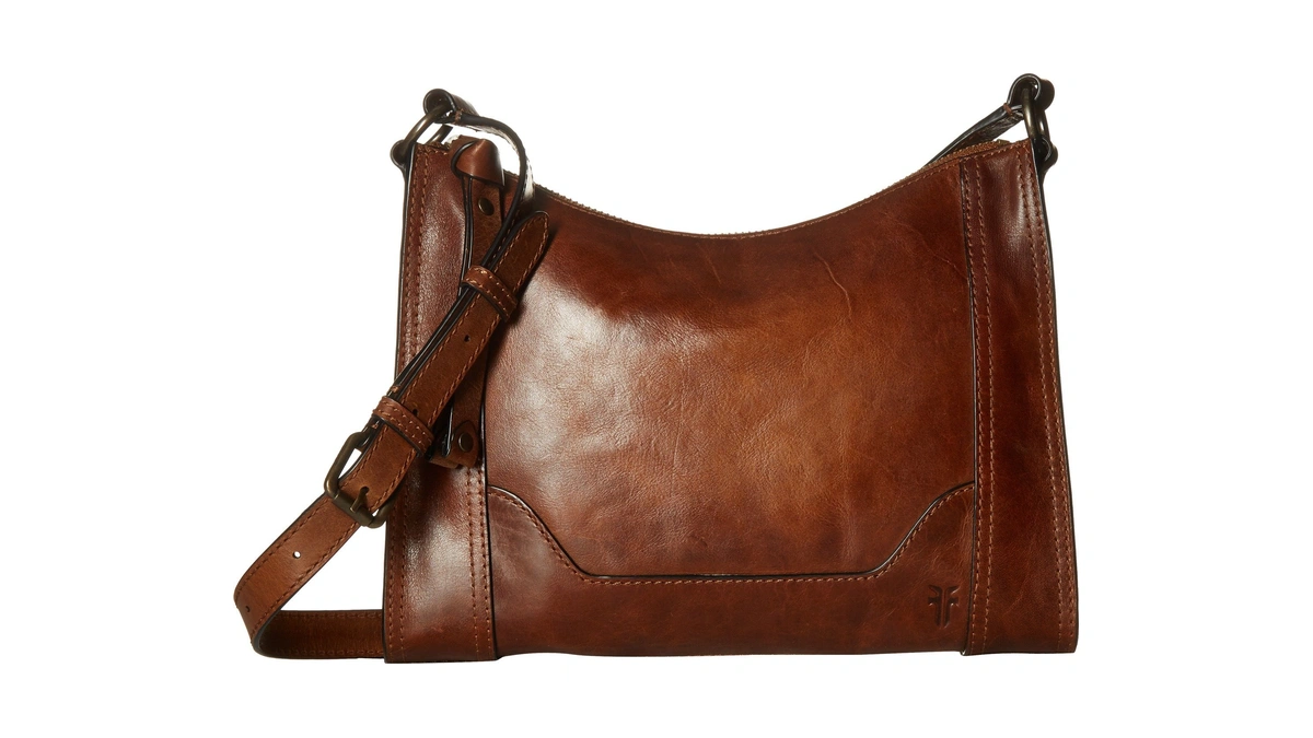 Frye Melissa Zip Crossbody Cognac Antique Pul...