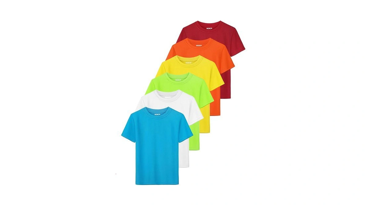 Hxp 6 Pack Boys Mesh Athletic Shirts Youth Kids Dry-fit