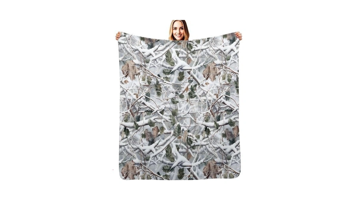 Weiyuhpig Camo Blanket Western Hunting Forest Leaves Throw Gifts For
