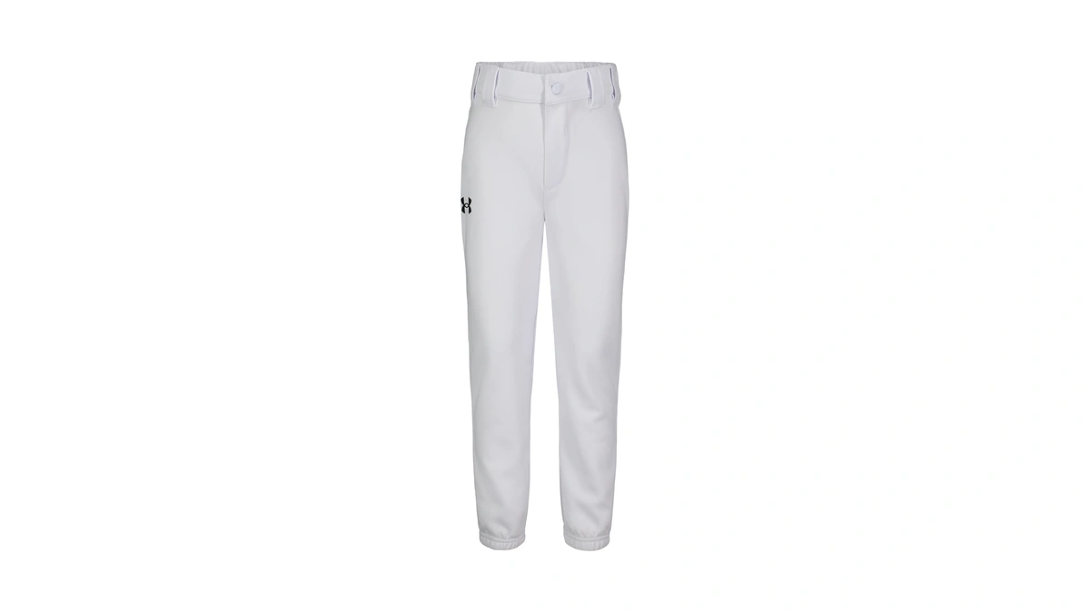 Under Armour Boys' Utility Baseball Pant With Snap Closure White/black,