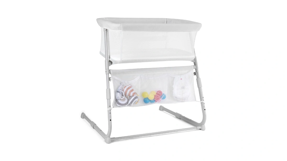 Cowiewie Bassinet Bedside Sleeper,baby Bassinet Slides Over Bed,5-position Height Adjustment