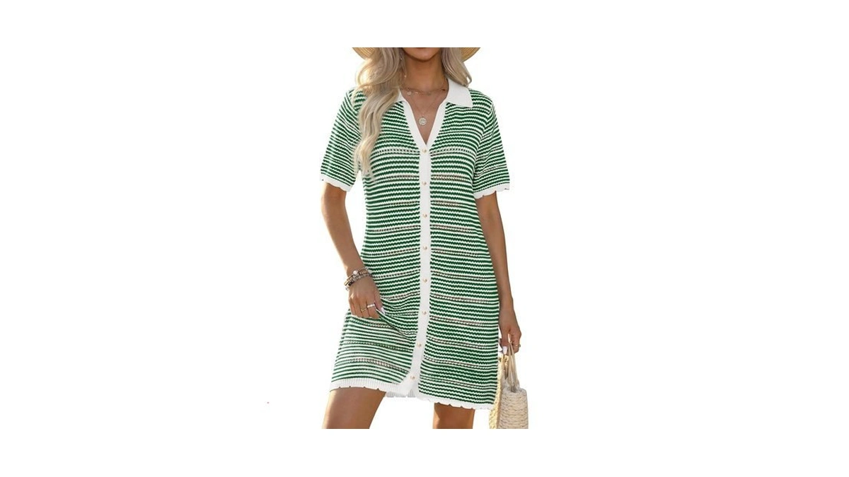 Fisoew Womens Crochet Swimsuit Coverup Summer Beach Bathing Suit Hollow