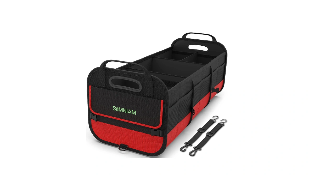 Simniam Large Trunk Organizer For Car, Foldable Multi Compartment Car
