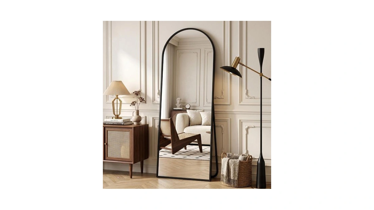 Novlux Full Length Mirror, 57" X 18" Arched Full Body