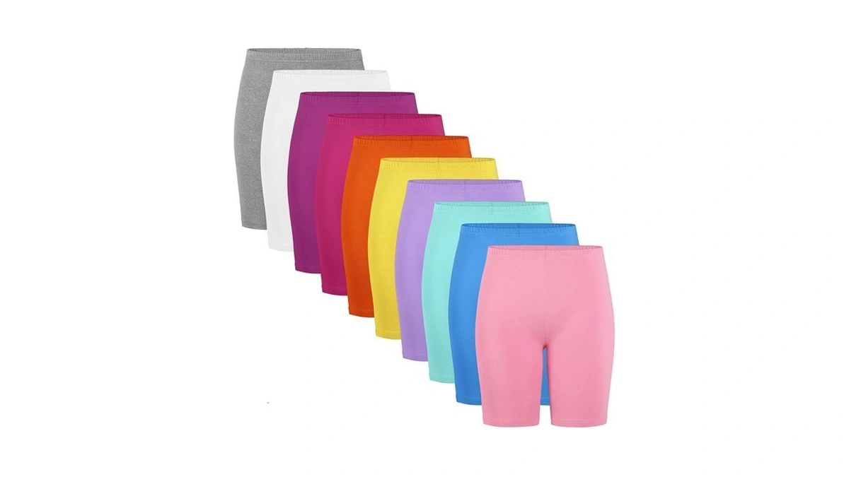 10 Pack Girls Biker Shorts Long Bike Cartwheel Spandex Toddler