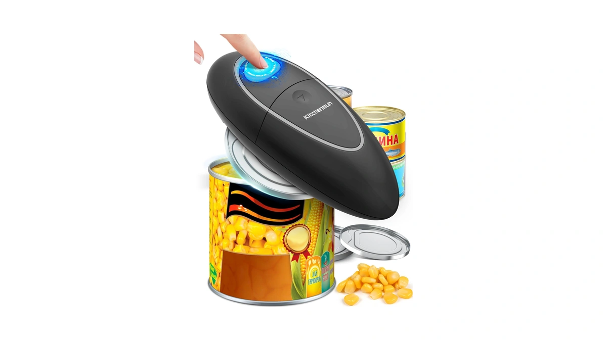 One Touch Electric Can Opener Fits All Can Sizes For