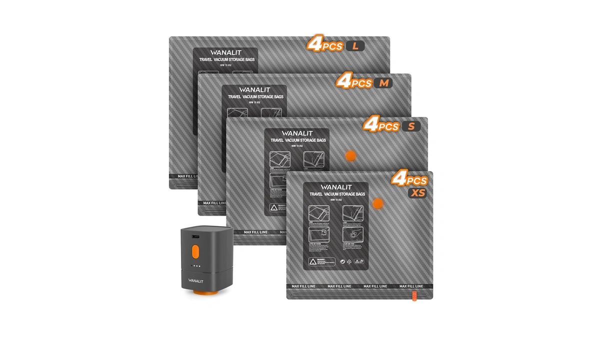 Vacuum Bags For Travel With Wireless Pump For Carry On
