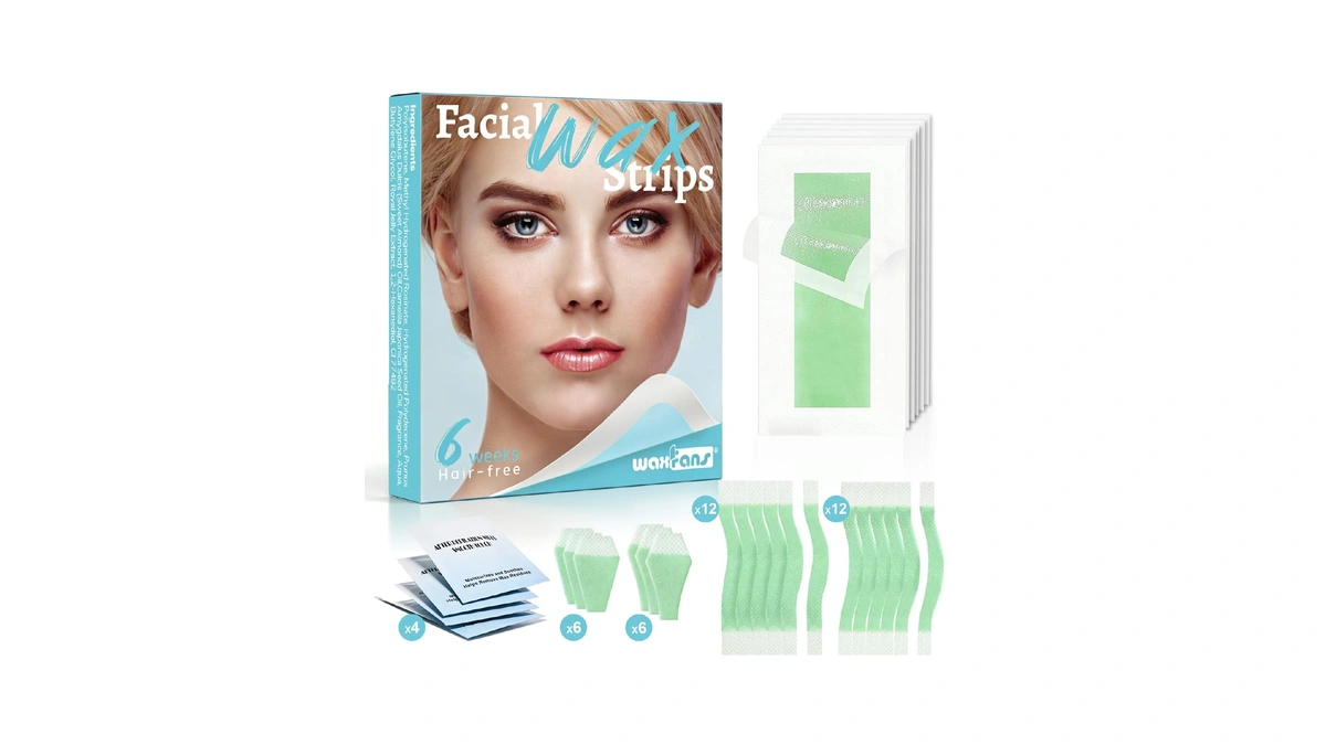 Waxfans Wax Strips For Hair Removal, 49 Counts Facial Wax