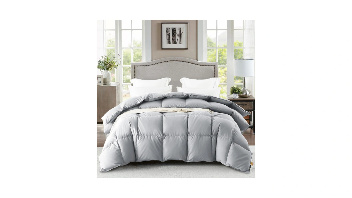 Warmkiss Twin Size Down Comforter, Luxurious All-season Duvet Insert With