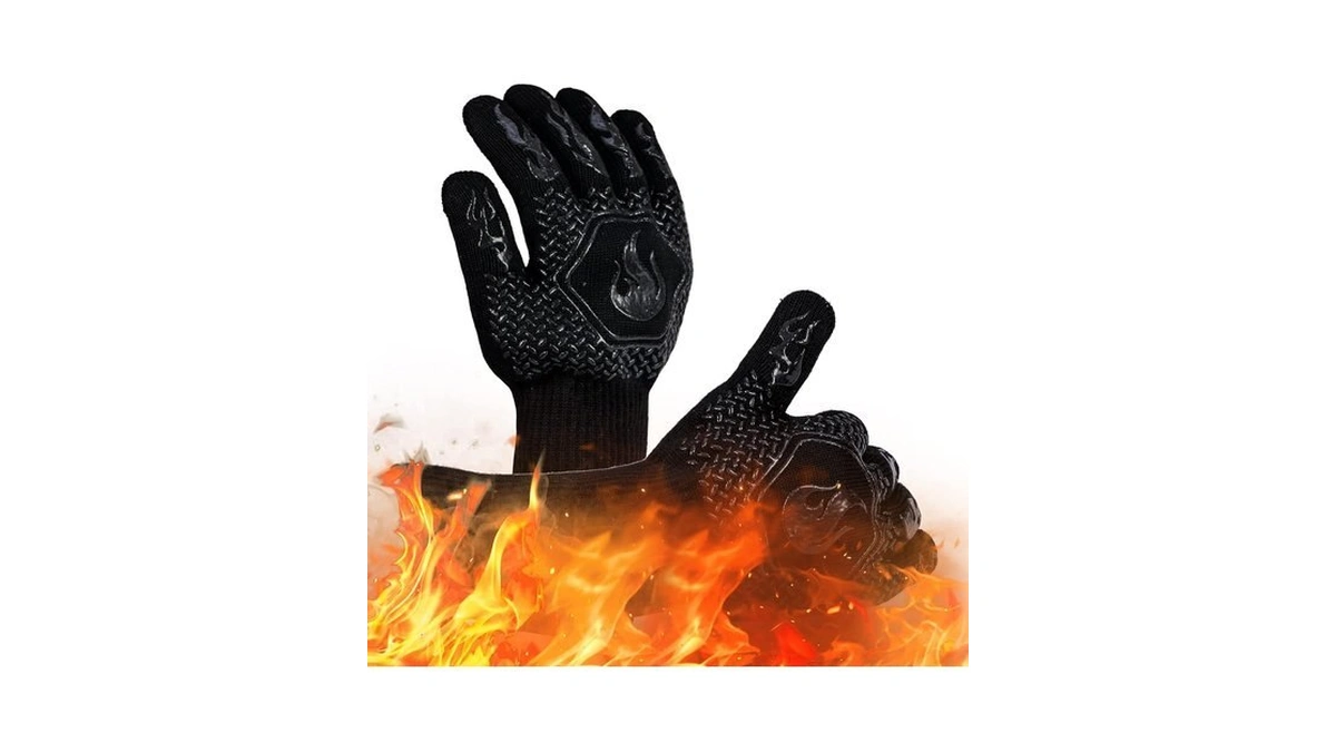 Hflyjpyw Bbq Grill Gloves Heat Resistant 1472℉ High Temp Resistance