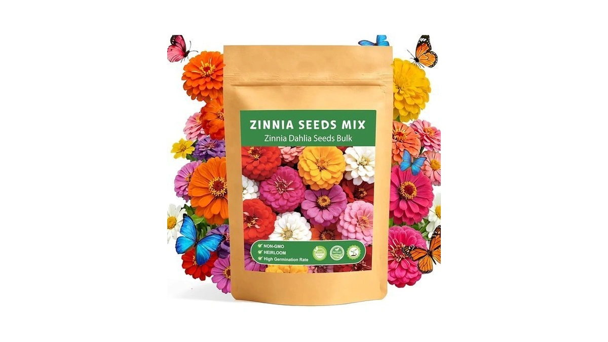 Luojibie Zinnia Seeds For 2026, 15,000+ California Giant Zinnia Seeds
