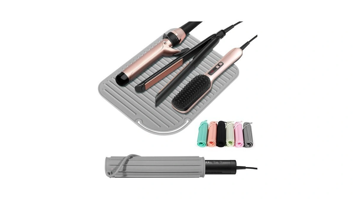 Quccefods Heat Resistant Mat Large Silicone Hot Hair Tools Holder