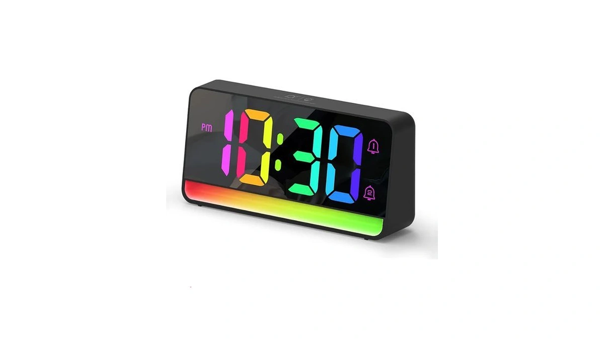 Alanas 7" Rgb Alarm Clock For Bedrooms, Dynamic Color Mood