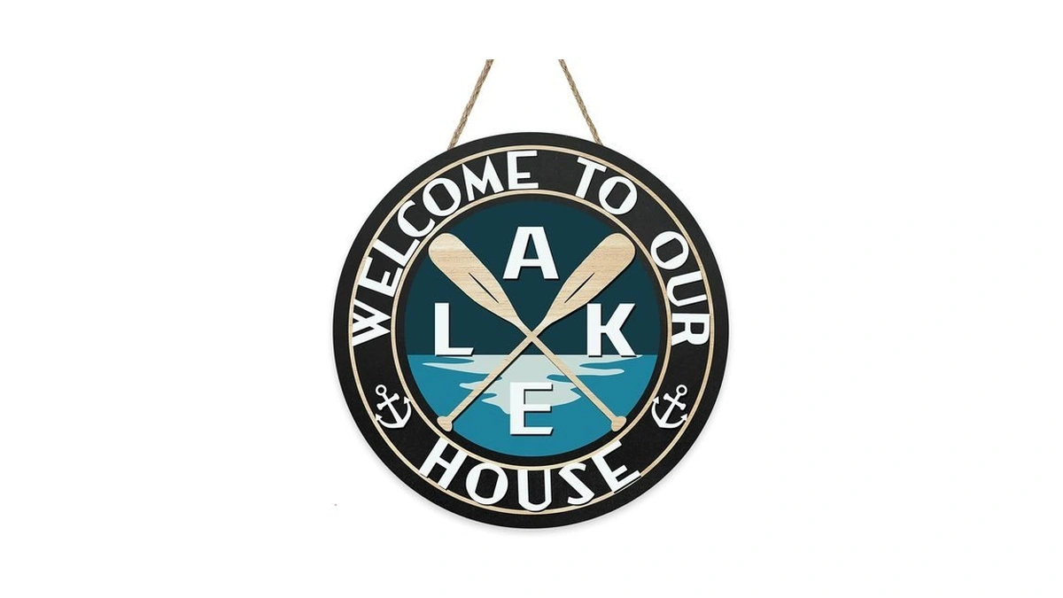 Bolisom Lake Life Welcome To Our House Front Door Sign,