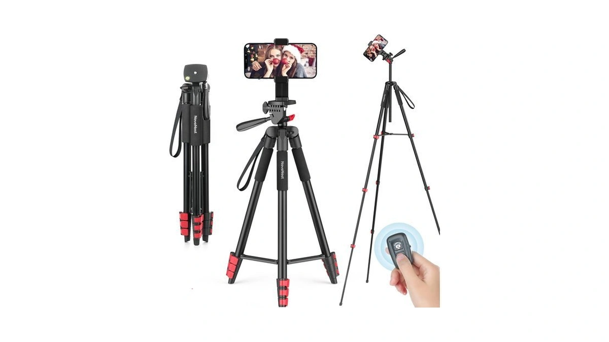 Novonost 65" Phone Tripod Stand For Iphone Camera Wireless Remote