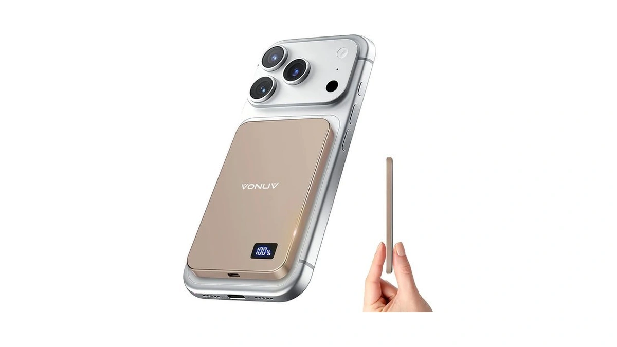 Vonuv Magnetic Portable Charger 5000mah, 15w Ultra Slim Wireless Portable
