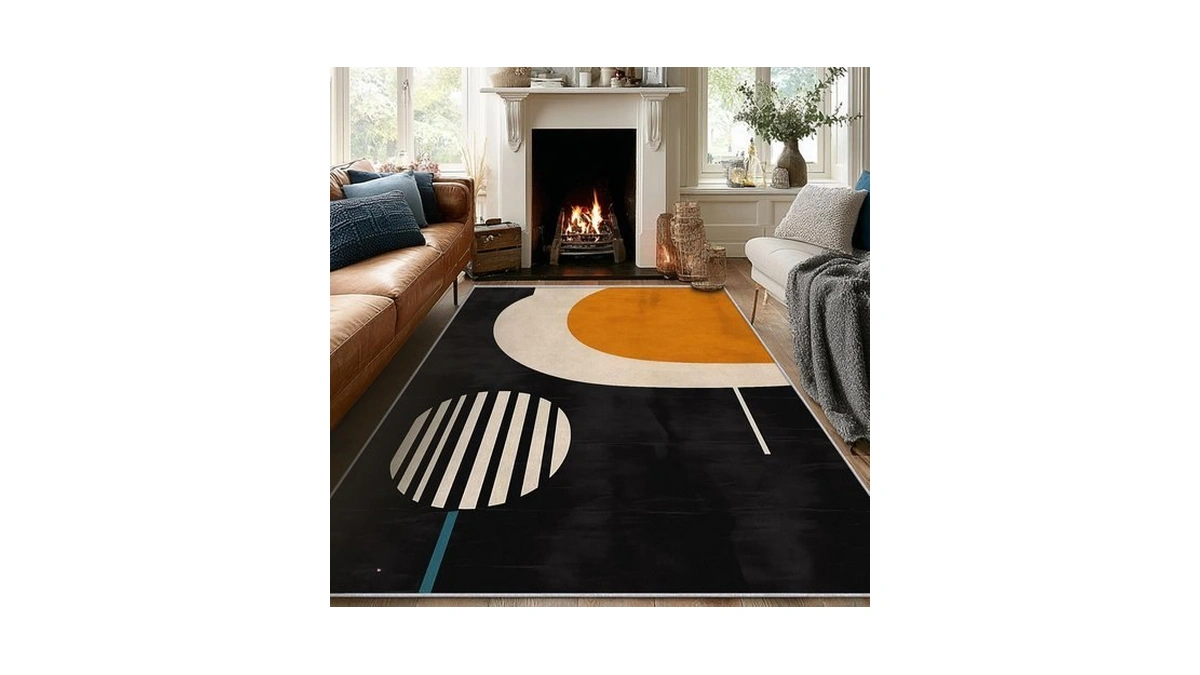 Tzvjxln Mid Century Modern Area Rug 4x4 – Abstract Arch