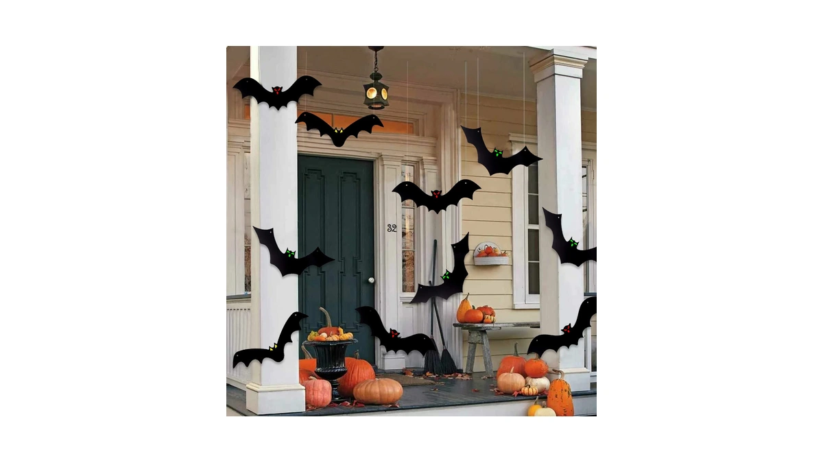 Yujun Halloween Hanging Bats For 12pcs 3d Halloween Yard Outdoor