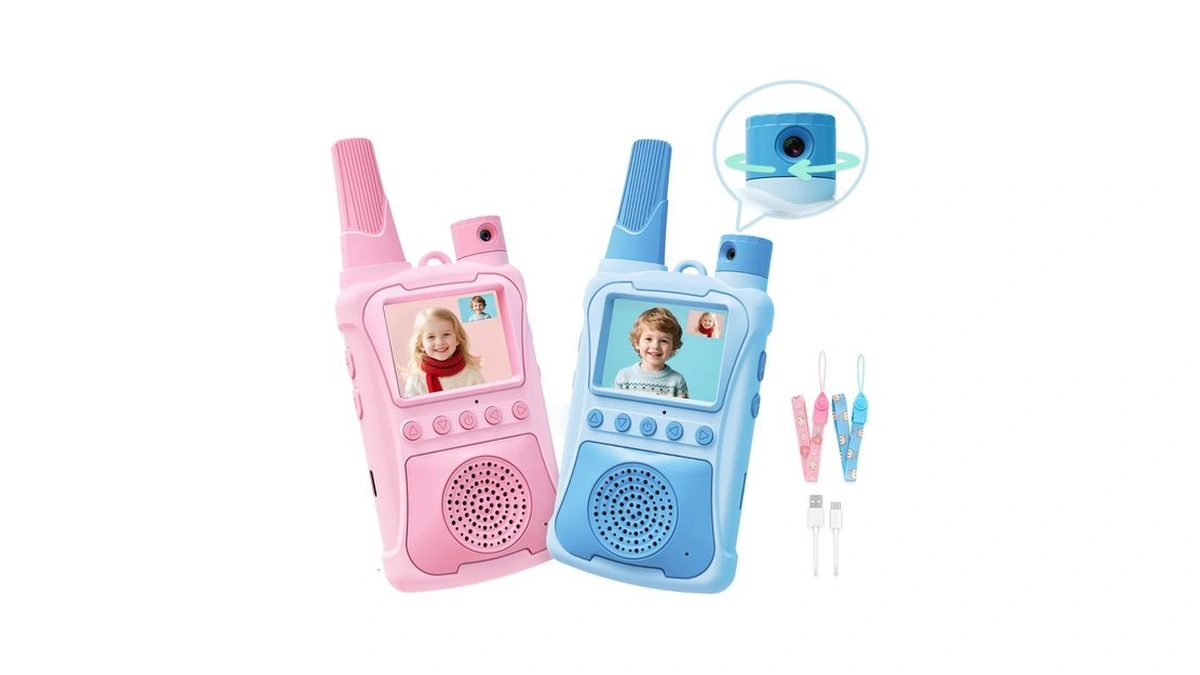 Video Walkie Talkies For Kids 2 Pack With 180° Camera/games/hd