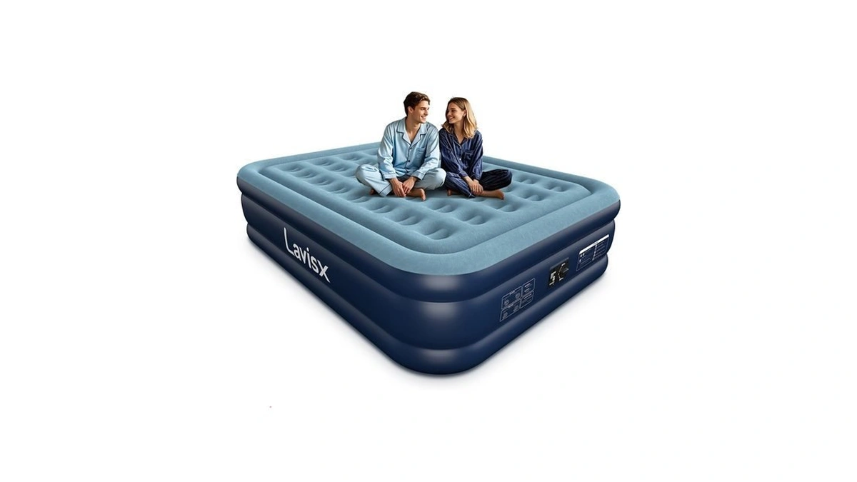 Lavisx Queen Air Mattress With Built In Pump 18" Blow