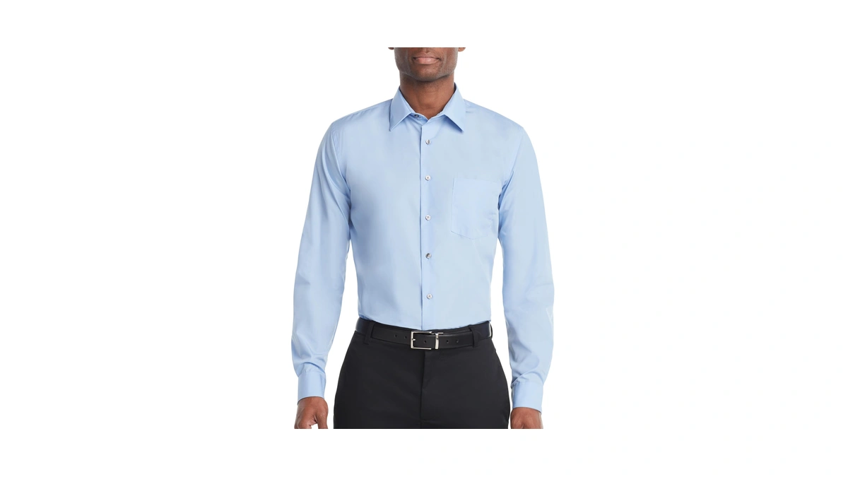 Van Heusen Men's Dress Shirt Regular Fit Poplin Solid, Cameo