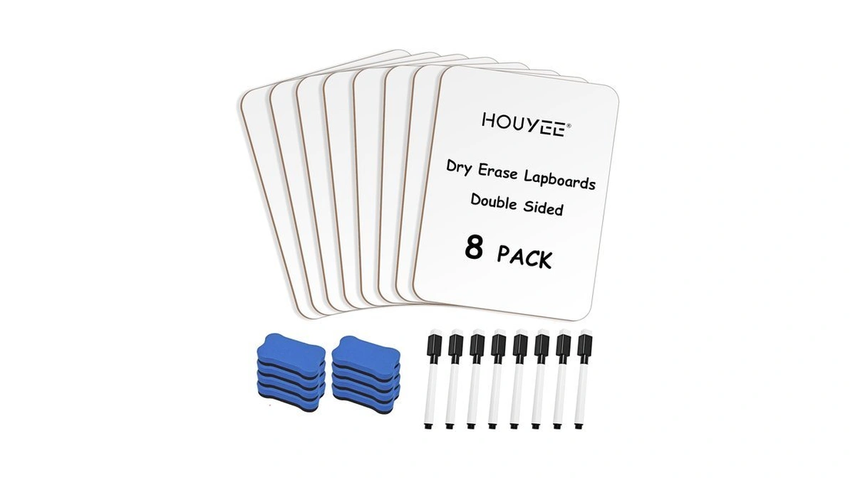 Houyee 8 Pack Small White Board, 9" X 12" Double