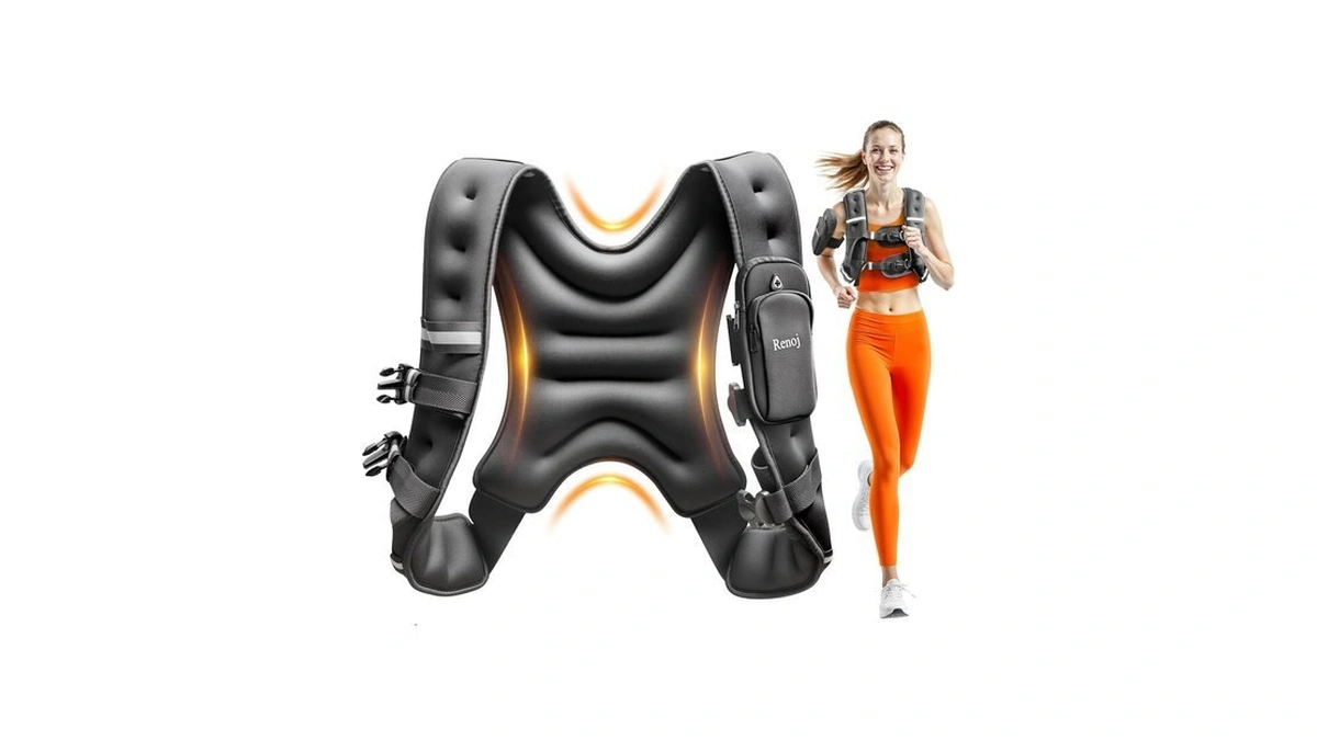 Renoj Weighted Vest For Women Men: Available In 6lb/8lb/10lb/11lb/12lb/14lb/16lb/20lb Fixed