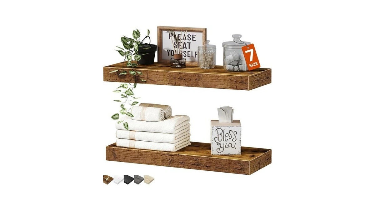 Qeeig Bathroom Floating Shelves For Wall - 15.7" Wall Mounted