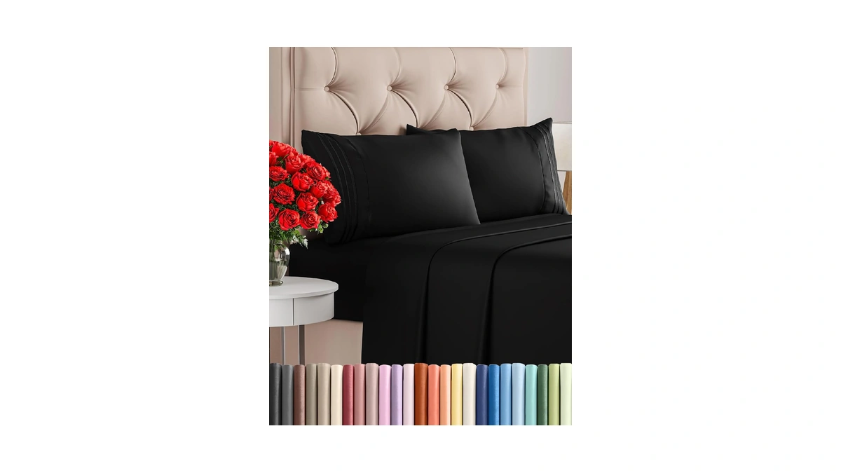 Queen Size 4 Piece Sheet Set - Comfy Breathable &