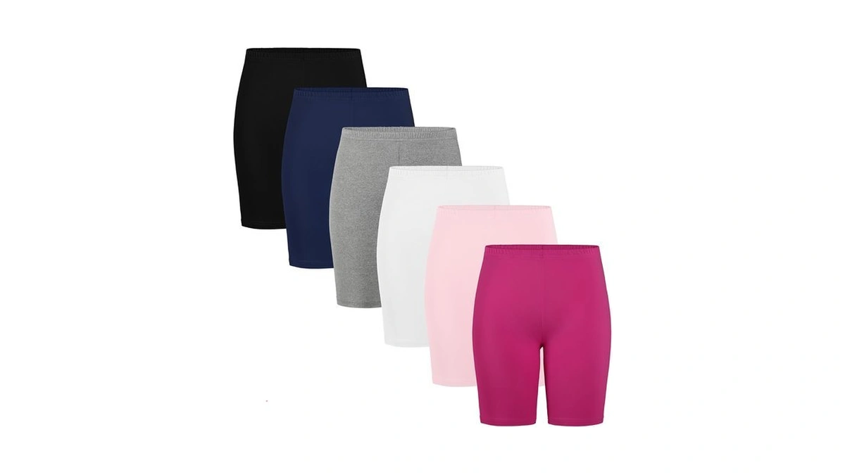6 Pack Girls Shorts Bike Athletic Long Biker Shorts Toddler