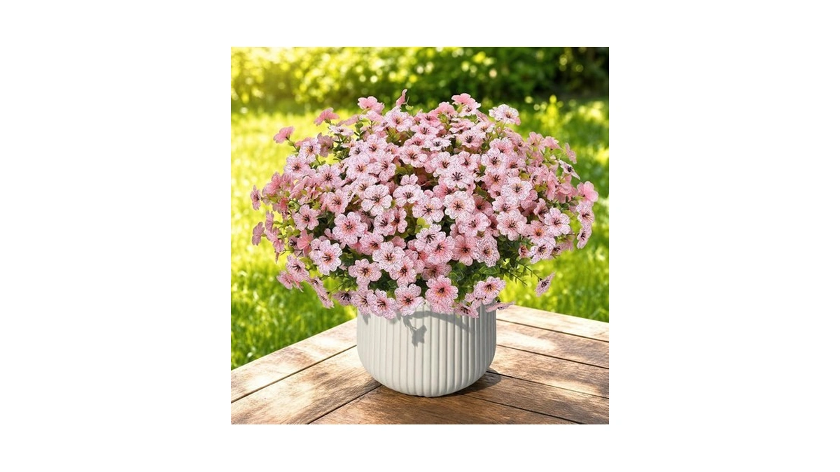 Artificial Flowers For Outdoors, 24 Bundles Fake Flowers Silk Daisy,