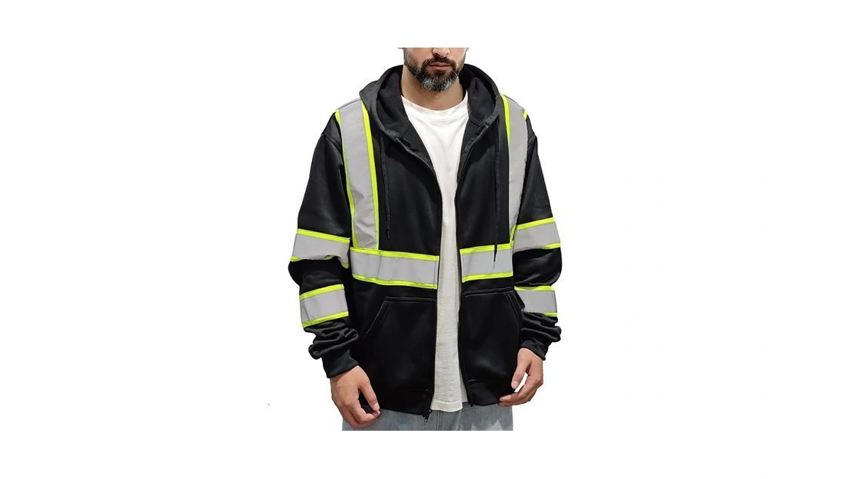 Wuple Hi Vis Safety Hoodie Class 3 High Visibility Sweatshirt