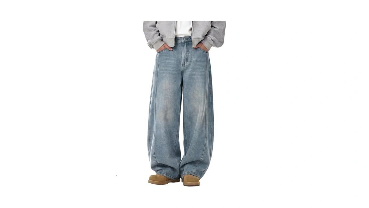 Areant Mens Baggy Hip-hop Jeans Wide Leg Loose Fit Denim