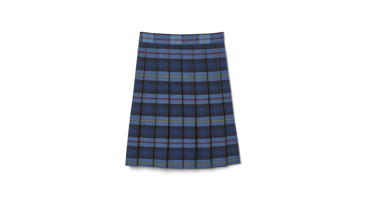 French Toast Girls' Adjustable Waist Mid Length Plaid Pleated Skirt,