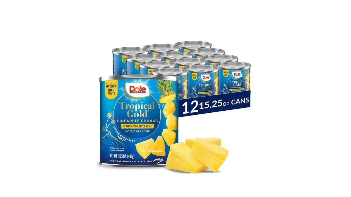 Dole Canned Fruit, Tropical Gold Pineapple Chunks In 100% Pineapple