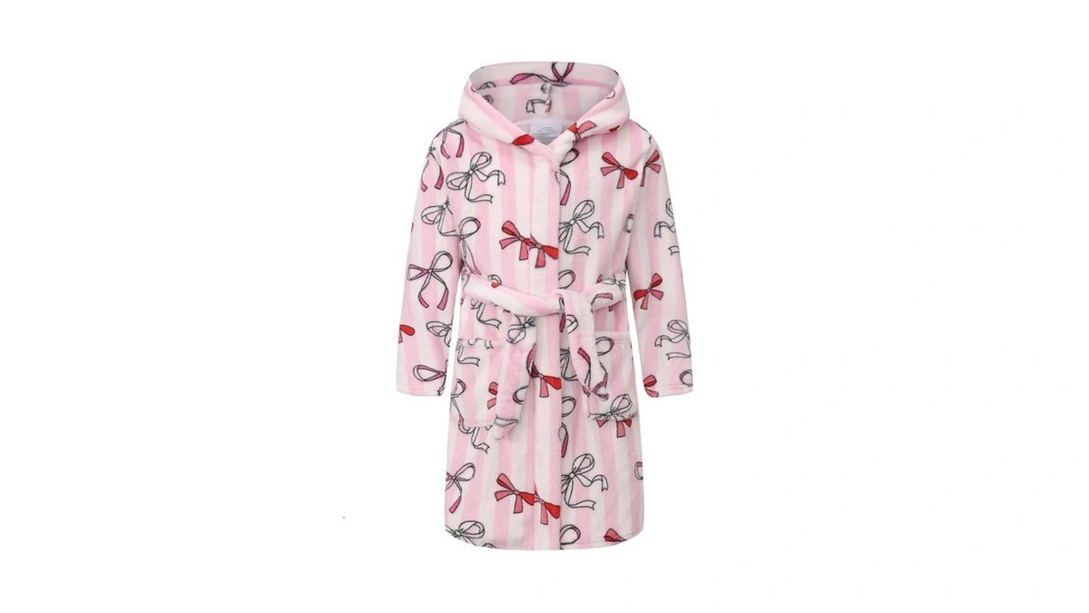 Childlike Me Girls Fleece Hooded Robes Soft Plush Bathrobe For