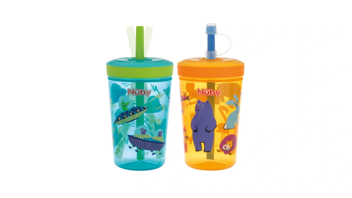 Nuby Thirsty Kids Super Sipper, 14 Oz, 2 Pack