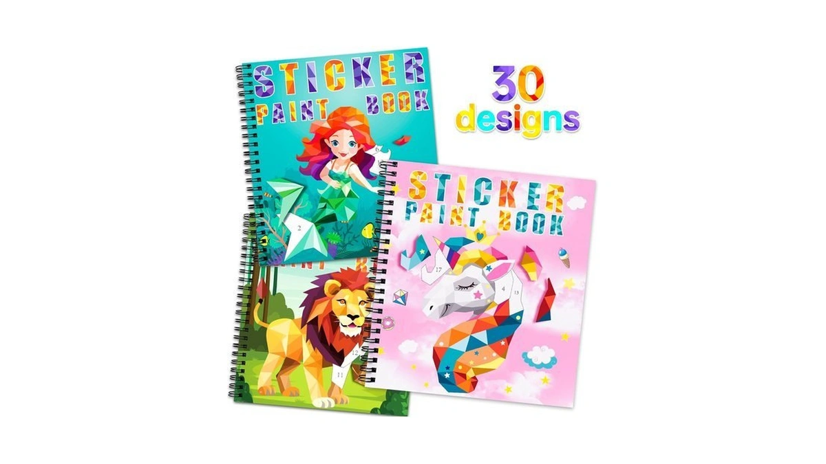 Homicozy 3pcs Paint By Sticker Books For Kids 4-8, Sticker