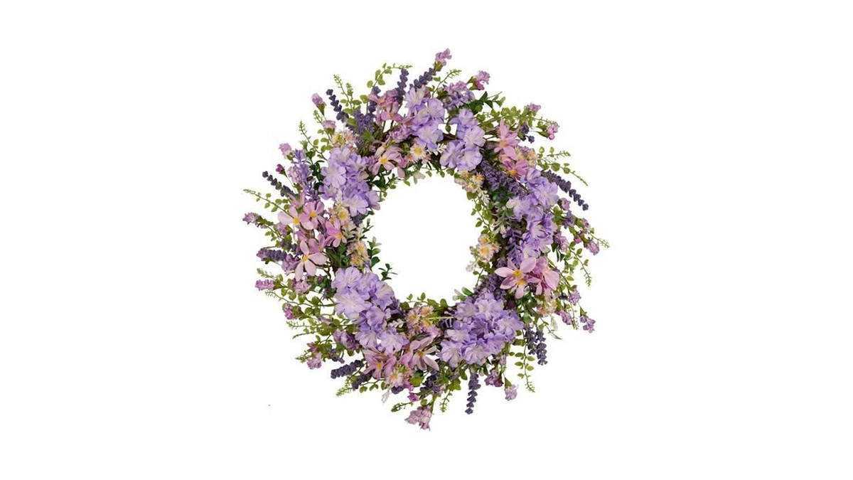 Wwmira Purple Hydrangea Wreath For Front Door, 22 Inch Spring