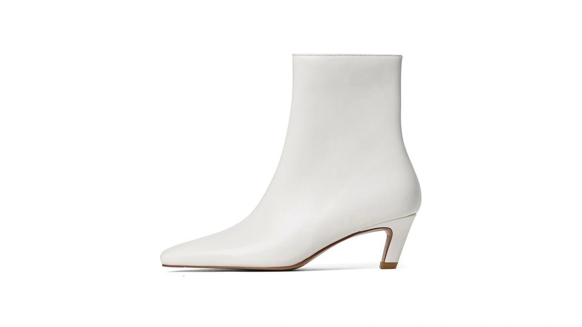 Mattiventon White Booties For Womens Kitten Heels Ankle Boots