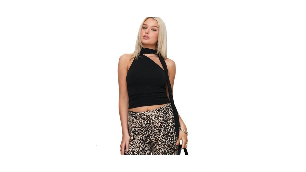 Princess Polly Princess Polly Anderstone Neck Tie Top Black