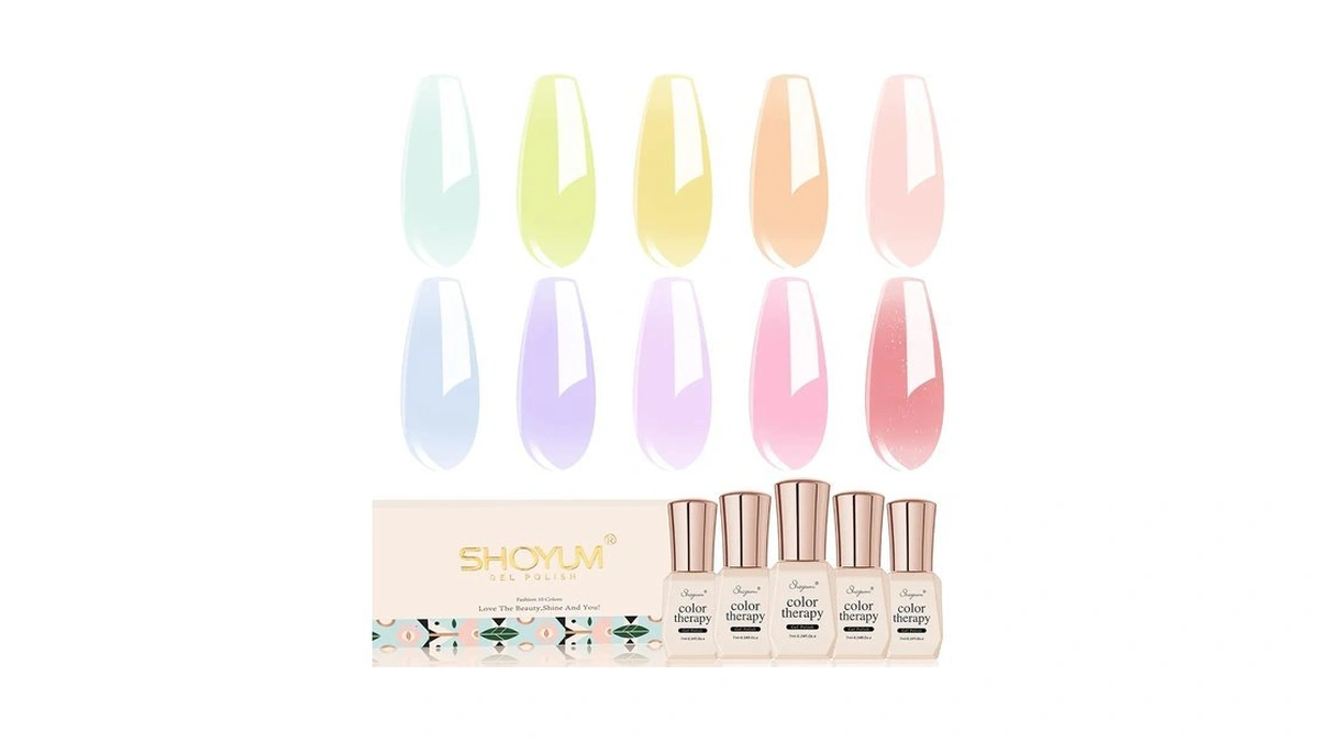 Shoyum Jelly Pastel Gel Nail Polish Set 10pcs Candy Colors