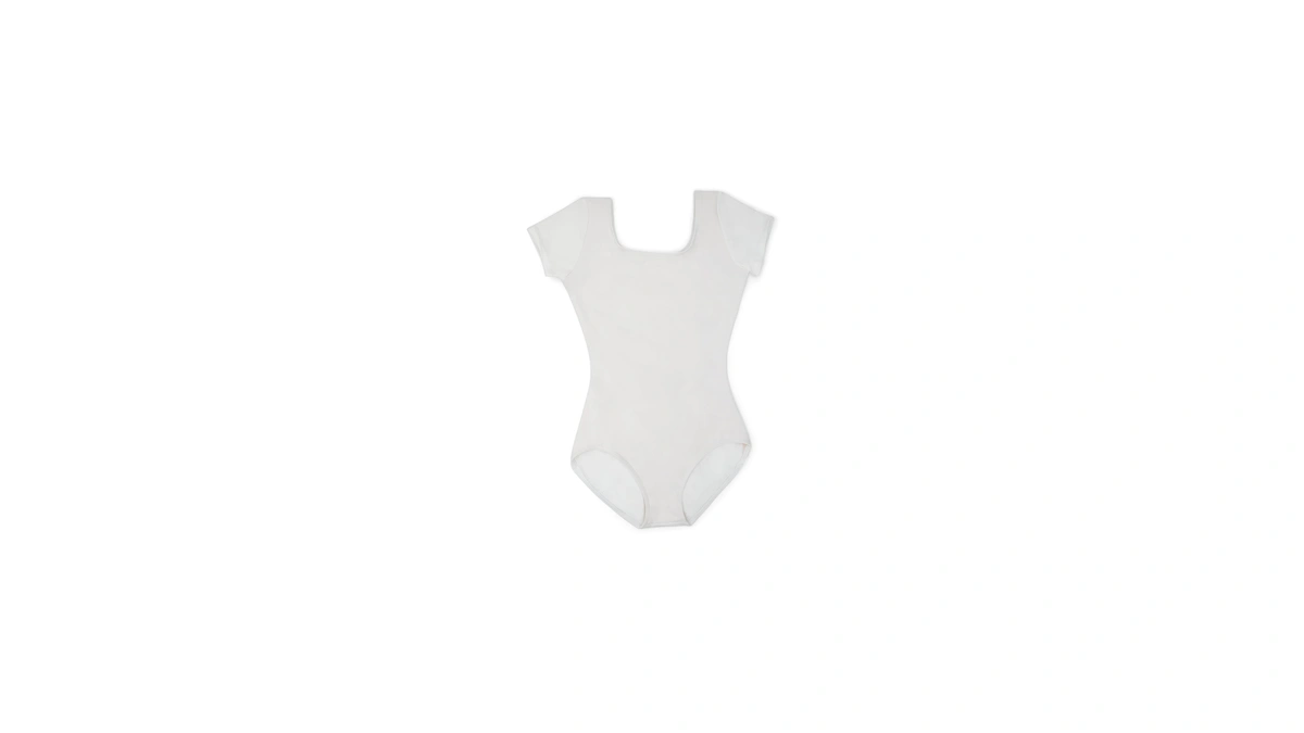Capezio Short Sleeve Leotard - Girls, White, Large