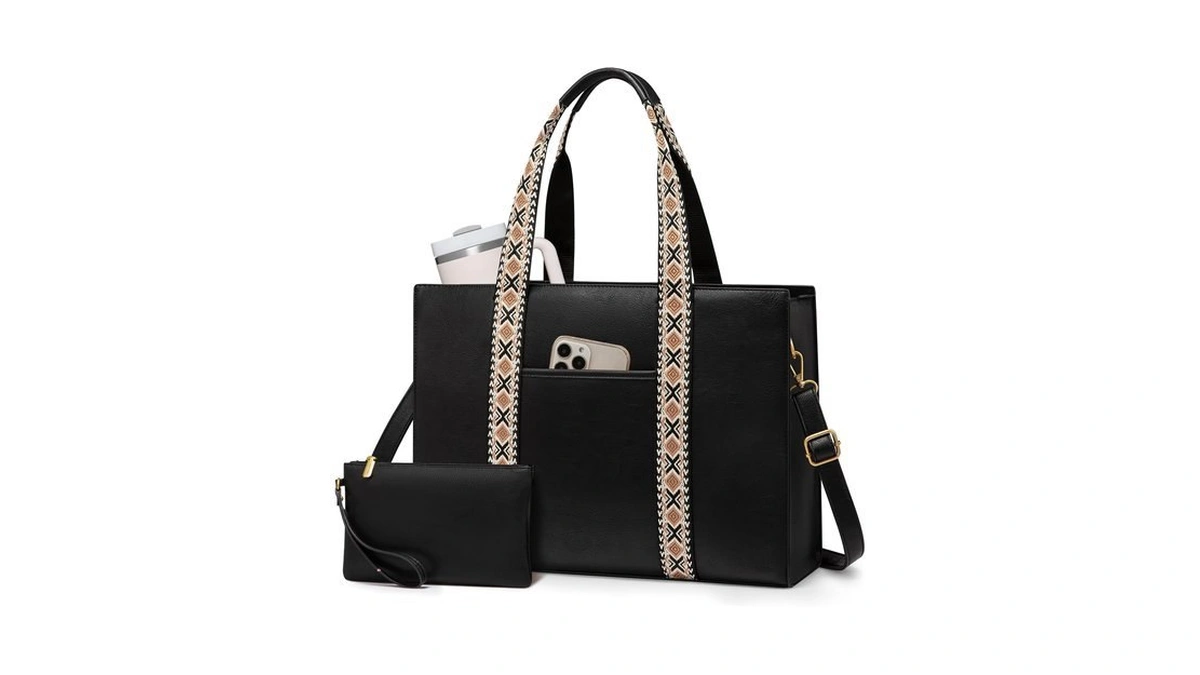 Lovevook Laptop Tote Bag For Women,15.6 Inch Vintage Work Bag,waterproof