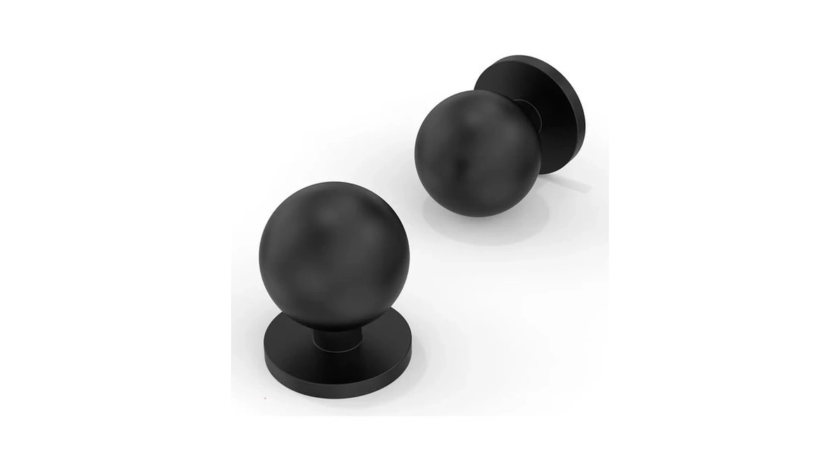 Asimerdeco 10 Pack Matte Black Round Kitchen Cabinet Knobs And