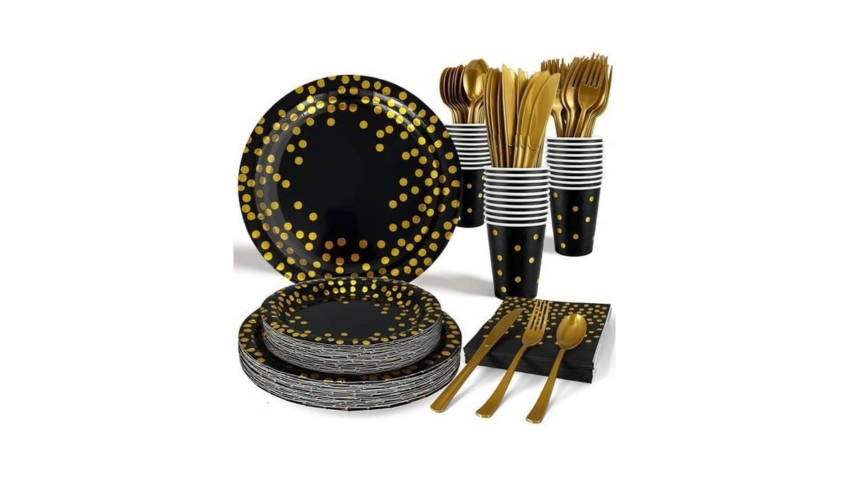 Funpak Disposable Plates For Party 25 Sets, Holiday Paper Plates