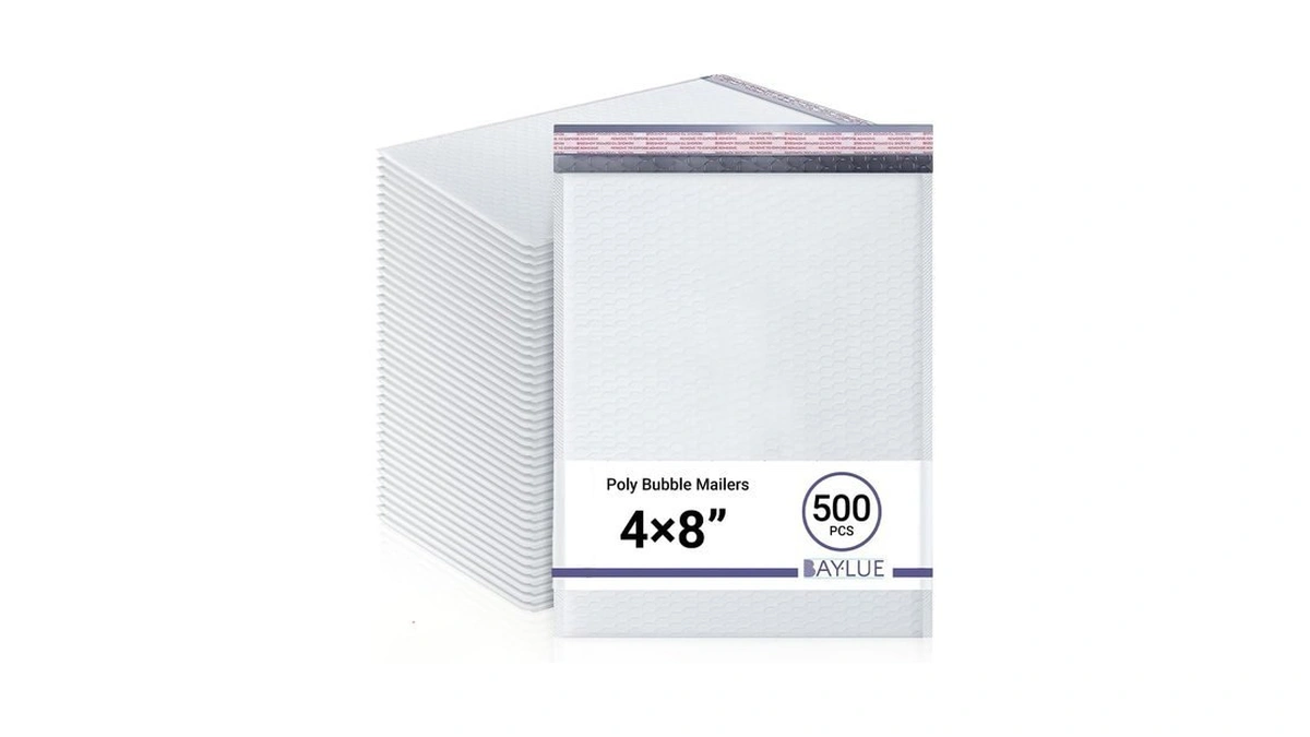 Small Bubble Mailers 4x8, Poly Padded Envelopes #000, 500 Pack
