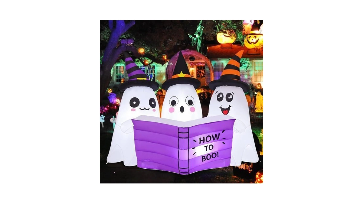 Goosh 5.2ft Long Halloween Inflatables Ghost Outdoor Decoration Blow Up